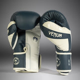 Venum Elite Boxing Gloves - White/Navy Blue — product view 3