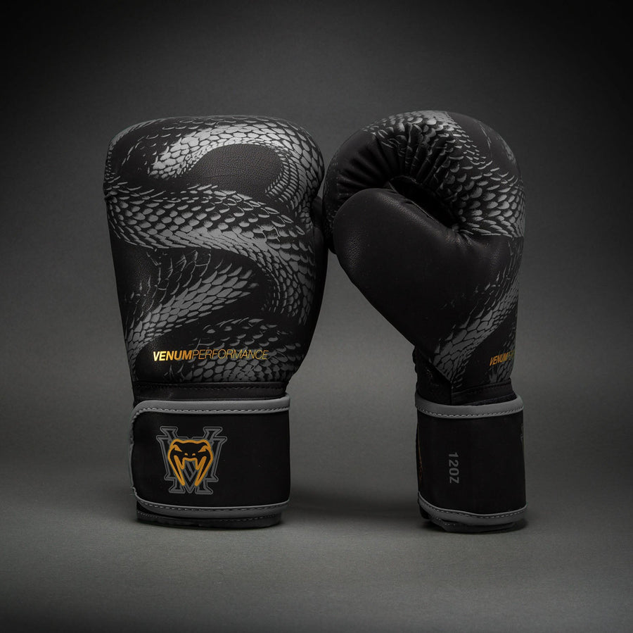 Venum Matupa Boxing Gloves - Black/Grey/Gold — product view 2