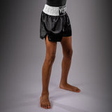 Venum Classic Muay Thai Shorts for Kids - Black/White — product view 2