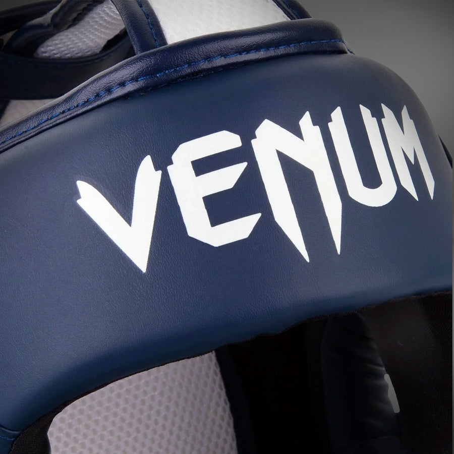 Venum Elite Headgear - White/Navy Blue