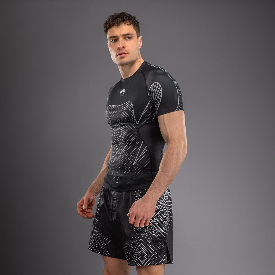 Venum Midnight Fury Short Sleeve Rashguard - Black/Grey/Silver — product view 3