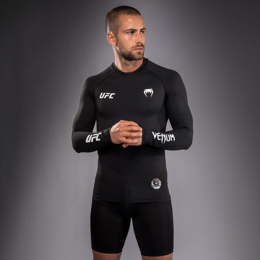 Venum UFC Unity by Venum Authentic Fight Week Men's Performance Long Sleeve Rashguard - Black - view 3